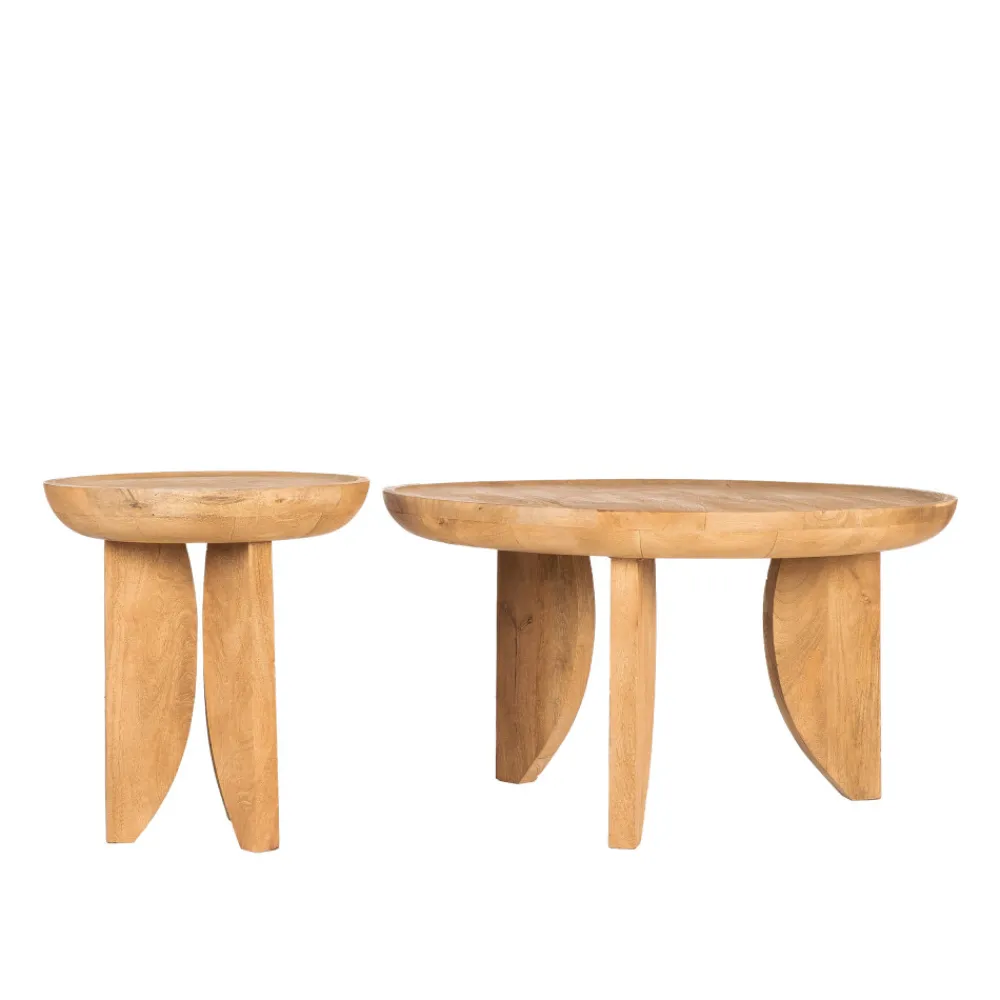 Drawer JEPARA Table basse ronde en bois massif ø84cm