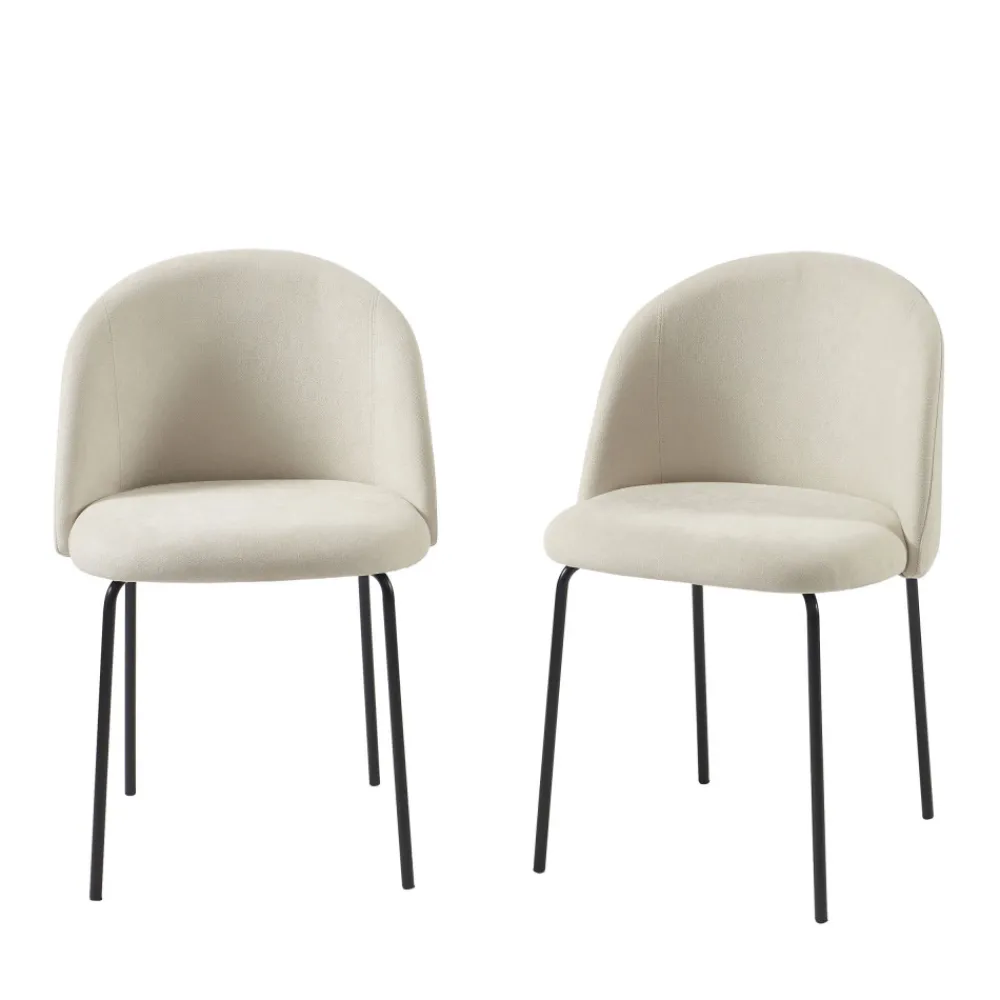 No name JILL Lot de 2 chaises en tissu et métal