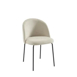 No name JILL Lot de 2 chaises en tissu et métal