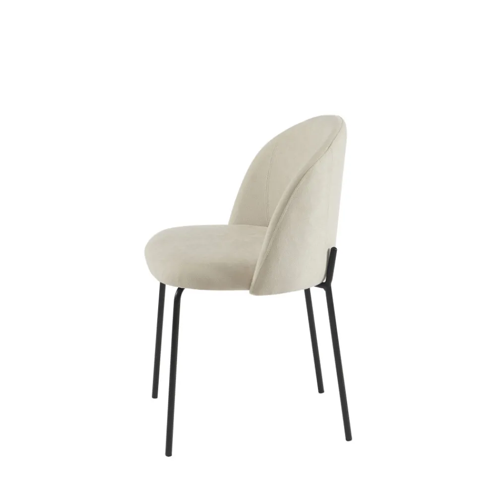 No name JILL Lot de 2 chaises en tissu et métal