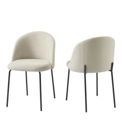 No name JILL Lot de 2 chaises en tissu et métal