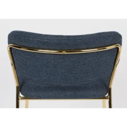No name JOLIEN Lot de 2 tabourets de bar en tissu avec pieds dorés