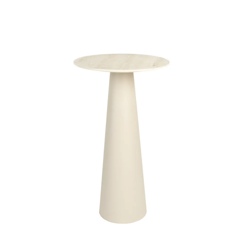 No name JOYA Table d'appoint ronde effet travertin ø40cm H70cm