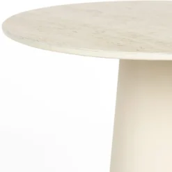 No name JOYA Table d'appoint ronde effet travertin ø40cm H52cm