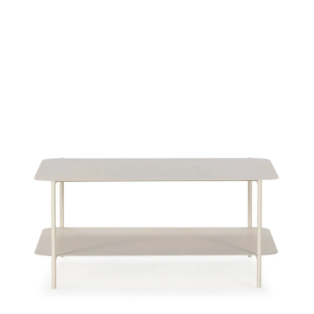 Drawer JUDITH Table basse rectangulaire en métal à double plateau