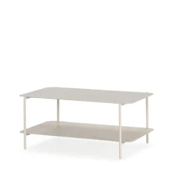Drawer JUDITH Table basse rectangulaire en métal à double plateau