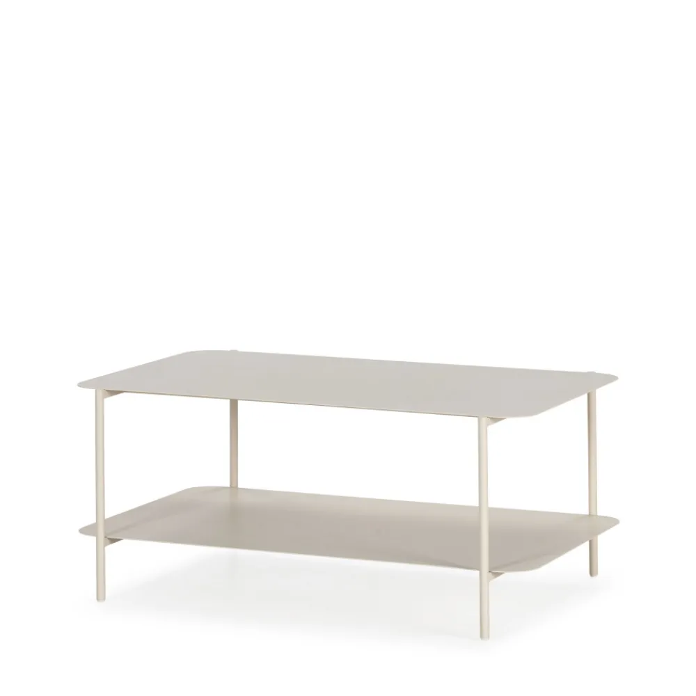 Drawer JUDITH Table basse rectangulaire en métal à double plateau