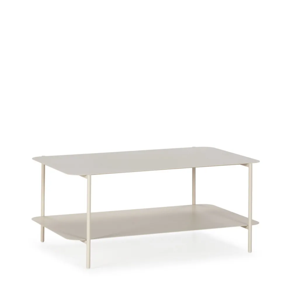 Drawer JUDITH Table basse rectangulaire en métal à double plateau