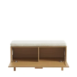 Drawer JUNE Banc d'entrée avec rangement chaussures en bois et cannage L100cm