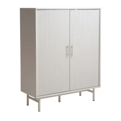 No name JURA Buffet haut 2 portes en bois et métal H125cm