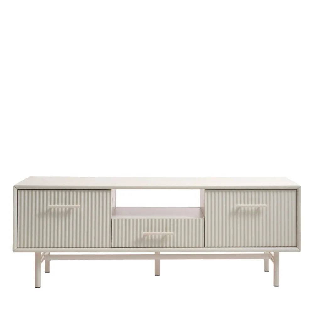 No name JURA Meuble TV 2 portes 1 tiroir en bois et métal L140cm