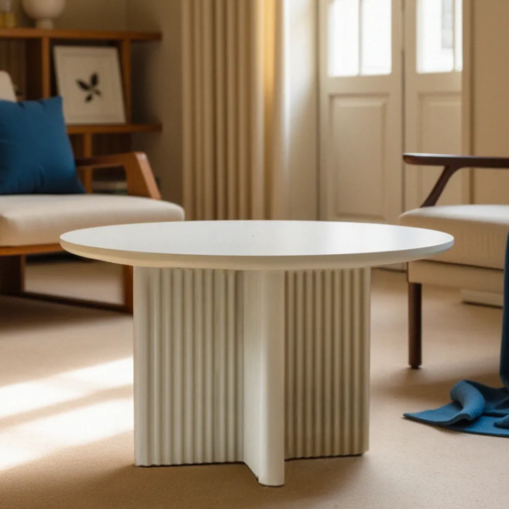 No name JURA Table basse ronde en bois ø80cm