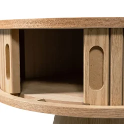 Woood KARRI Table de chevet 2 portes coulissantes en bois