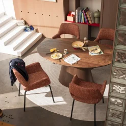 Drawer KENDY Lot de 2 fauteuils de table en tissu et métal