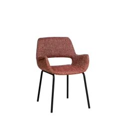 Drawer KENDY Lot de 2 fauteuils de table en tissu et métal