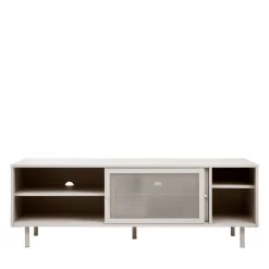 No name KISO Meuble TV 2 portes, 2 niches en métal L160cm
