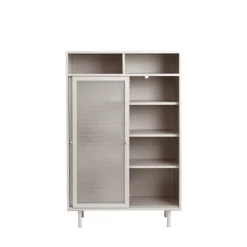 No name KISO Vaisselier 2 portes, 2 niches en métal H140cm