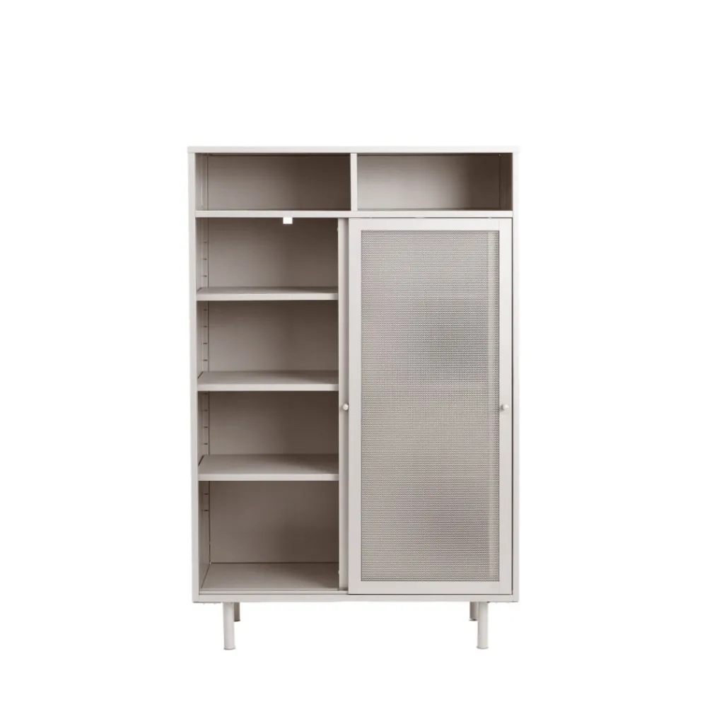 No name KISO Vaisselier 2 portes, 2 niches en métal H140cm
