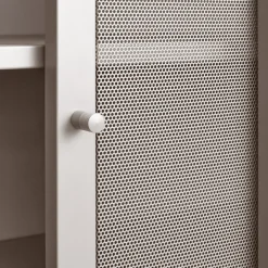 No name KISO Vaisselier 2 portes, 2 niches en métal H140cm