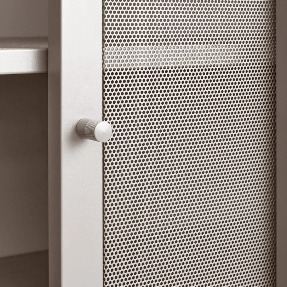 No name KISO Vaisselier 2 portes, 2 niches en métal H140cm