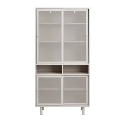 No name KISO Vaisselier 4 portes, 2 niches en métal H180cm