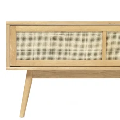No name KIYO Meuble tv 2 portes en bois et cannage L150cm