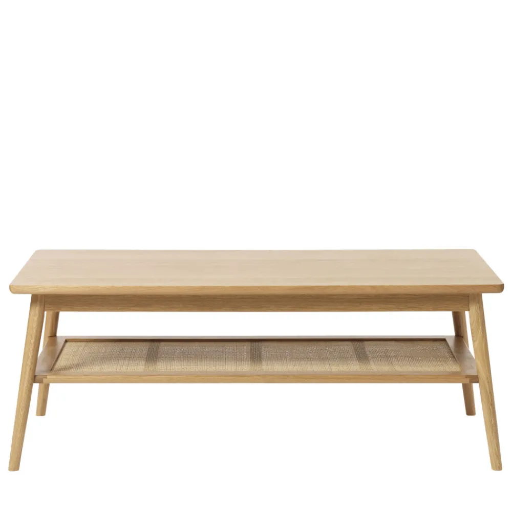 No name KIYO Table basse en bois et cannage 120x60cm