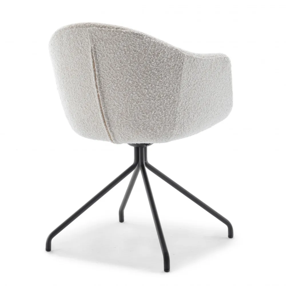Drawer KOOIJ Chaise de bureau en tissu bouclette et métal