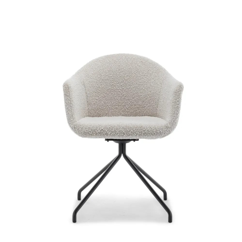 Drawer KOOIJ Chaise de bureau en tissu bouclette et métal