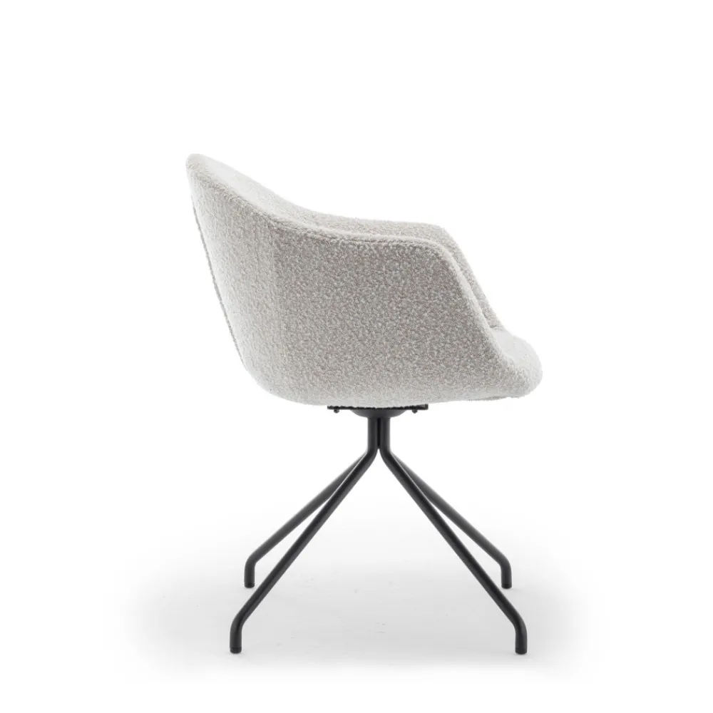 Drawer KOOIJ Chaise de bureau en tissu bouclette et métal