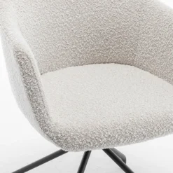 Drawer KOOIJ Chaise de bureau en tissu bouclette et métal