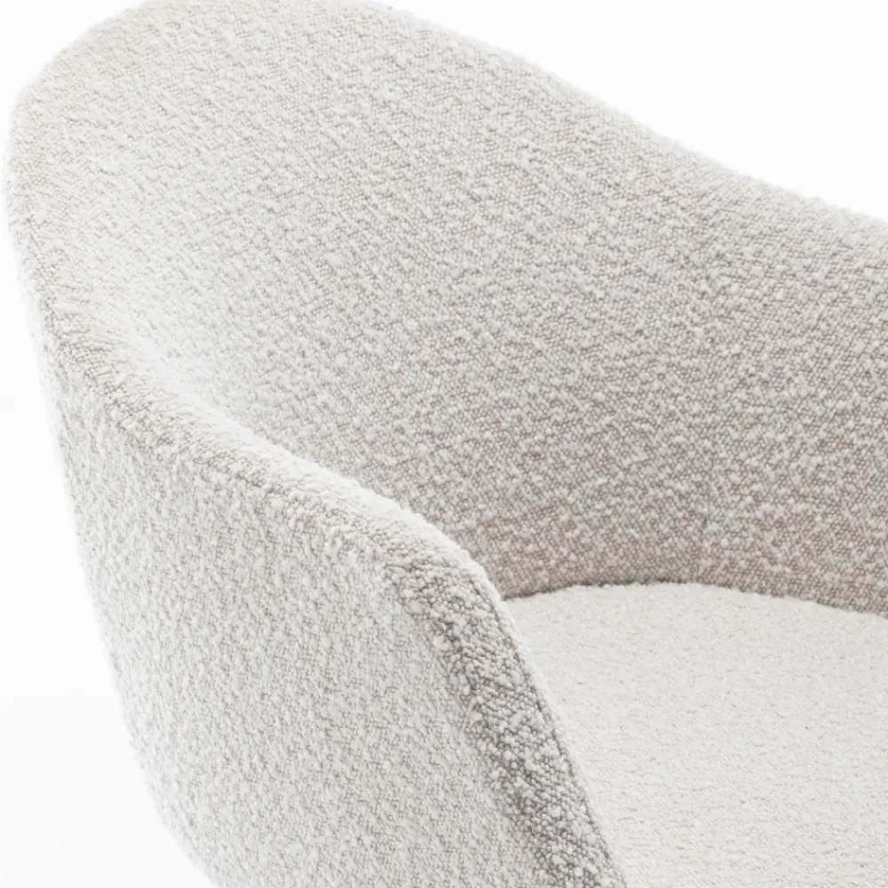 Drawer KOOIJ Chaise de bureau en tissu bouclette et métal