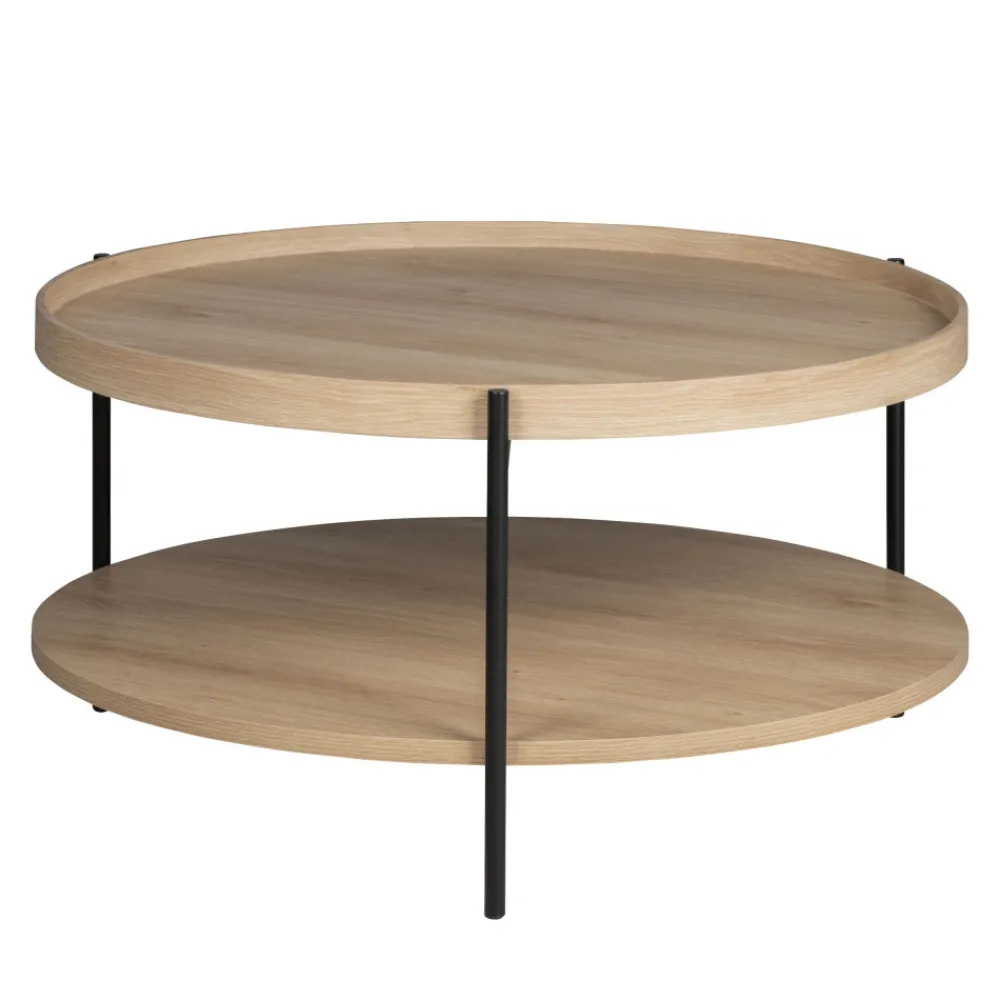 Drawer KORRO Table basse ronde en bois et métal ø80cm