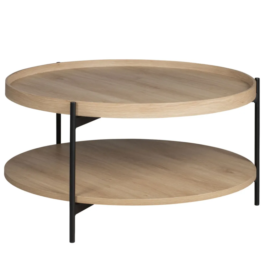 Drawer KORRO Table basse ronde en bois et métal ø80cm