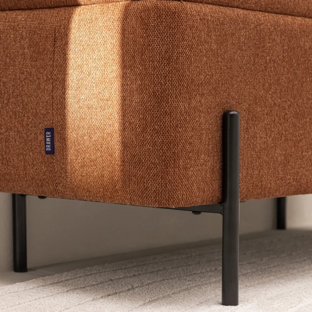 Drawer KOS Banc coffre en tissu et métal L100cm