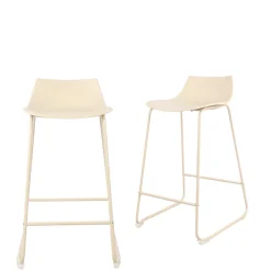 Drawer LAMER Lot de 4 chaises de bar en plastique et métal H66cm