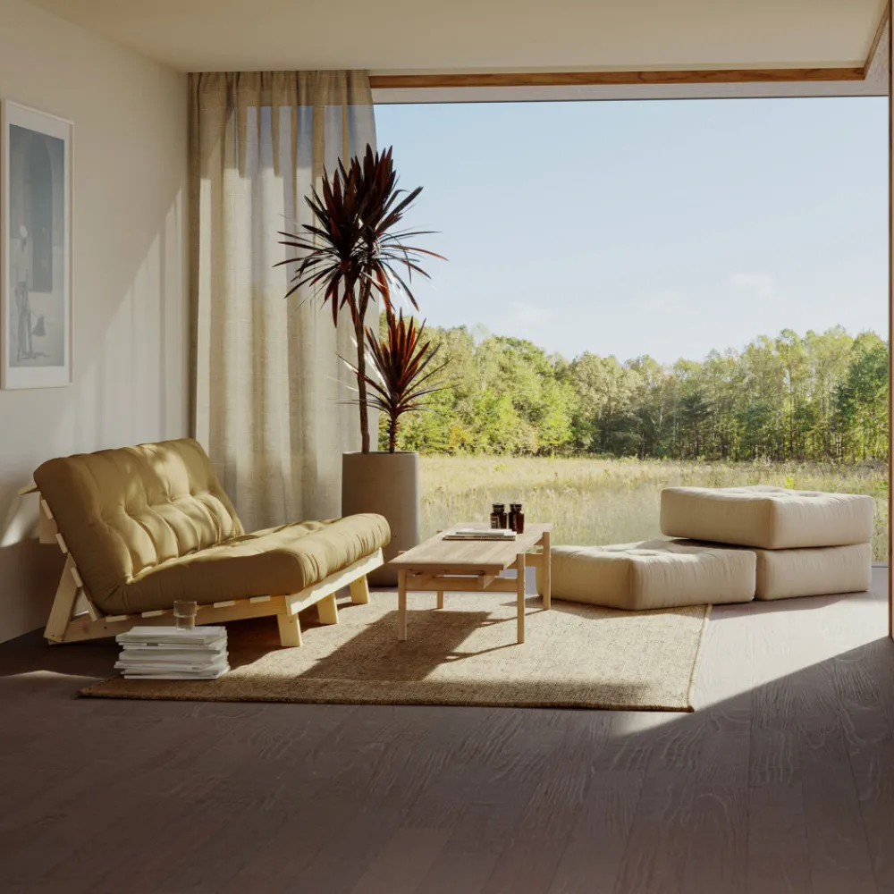 Karup Design LEAN Canapé convertible en bois naturel et tissu