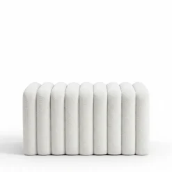 Drawer LETO Banc rembourré en tissu bouclette L79cm