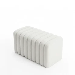 Drawer LETO Banc rembourré en tissu bouclette L79cm
