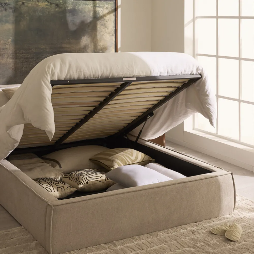 Drawer LIBERIA Lit coffre en tissu 140x190cm