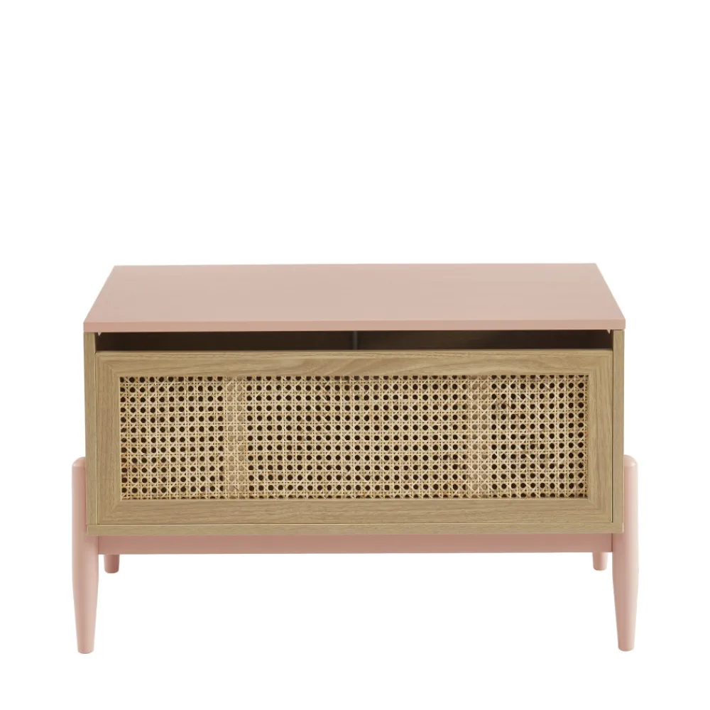 Enfant No name LILOU Coffre de rangement enfant en bois et cannage L74cm