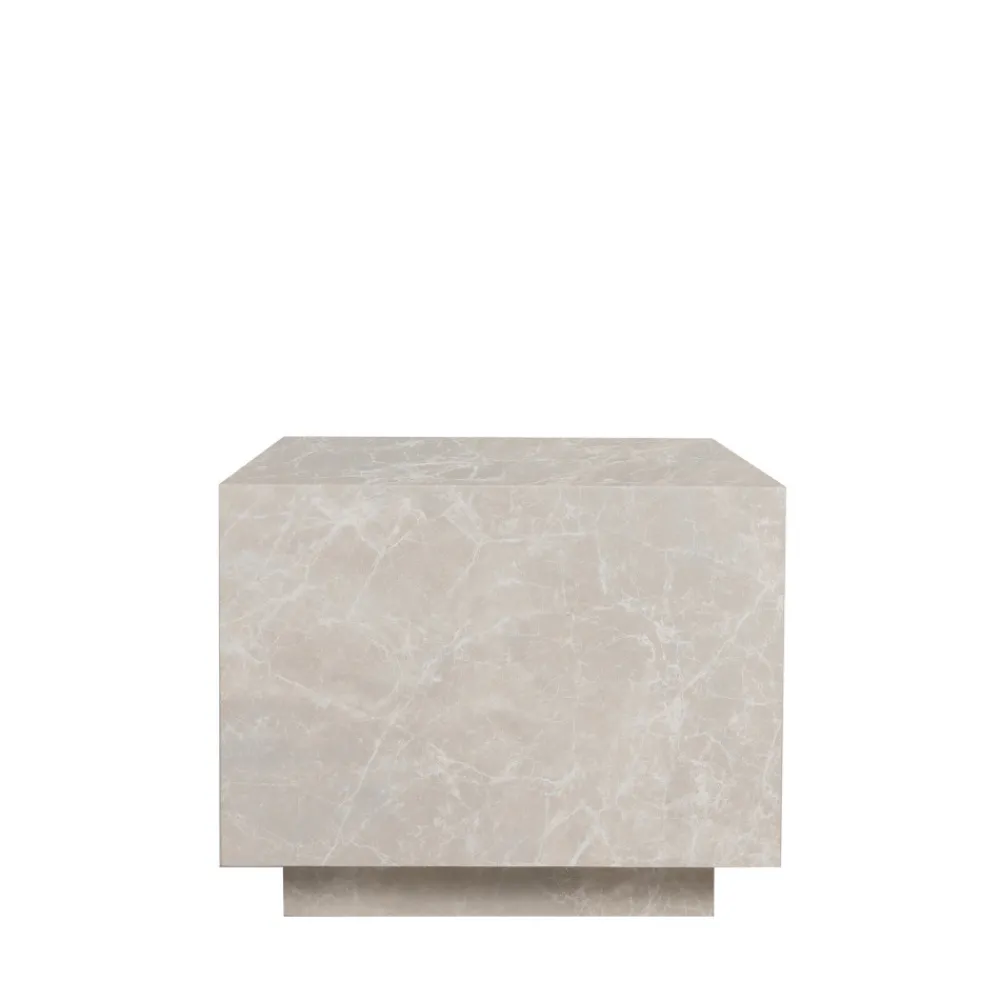 Drawer LIPANI Table d'appoint carrée effet marbre 40x40cm