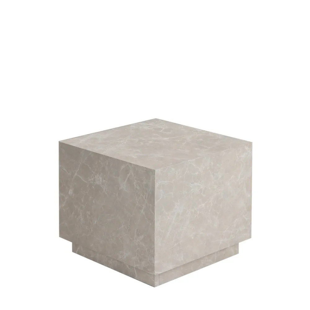 Drawer LIPANI Table d'appoint carrée effet marbre 40x40cm