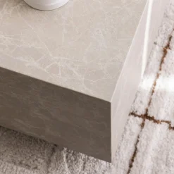 Drawer LIPANI Table d'appoint carrée effet marbre 40x40cm