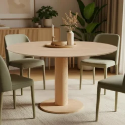 Drawer LISA Table à manger 4 personnes ronde en bois ø120cm