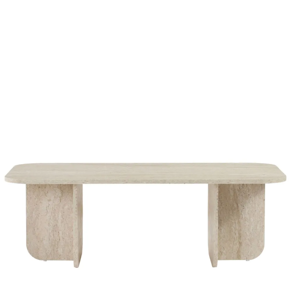 Drawer LISON Table basse rectangulaire effet travertin 120x60cm
