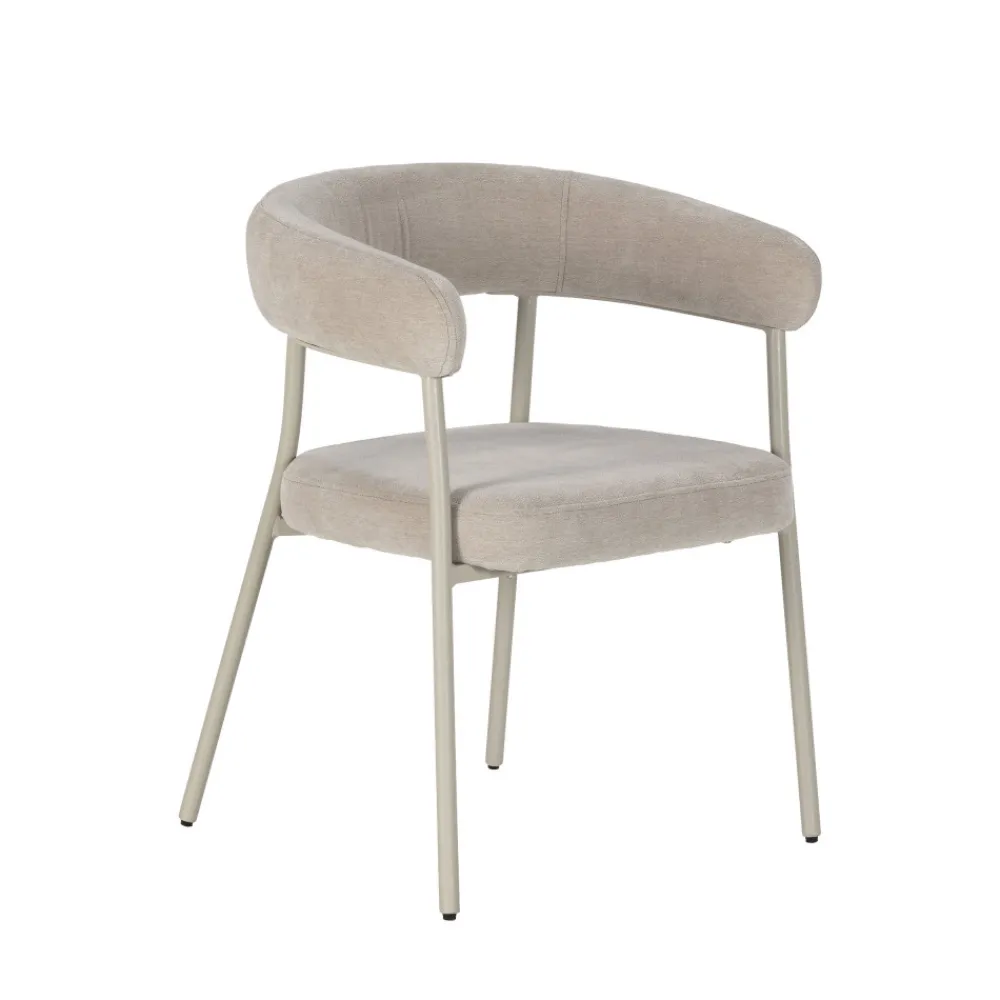 Drawer LORA Lot de 2 fauteuils de table en tissu et métal