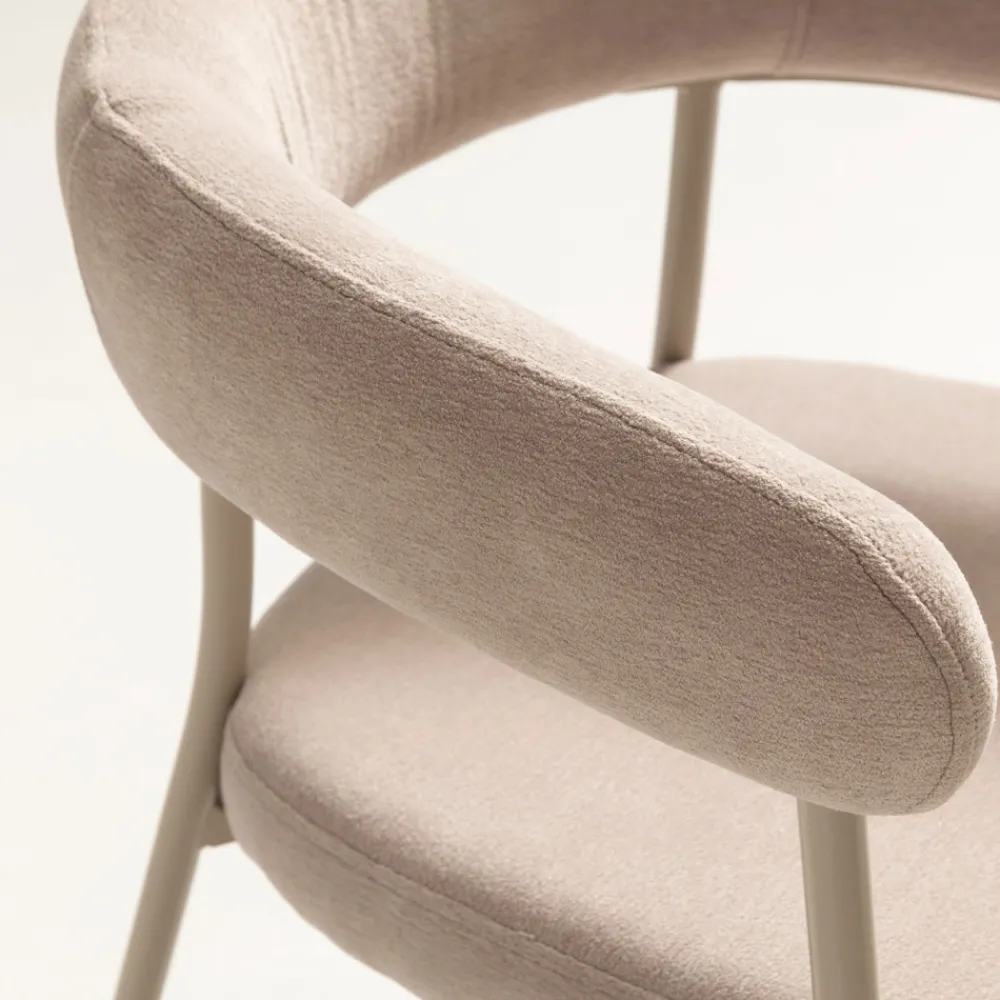 Drawer LORA Lot de 2 fauteuils de table en tissu et métal