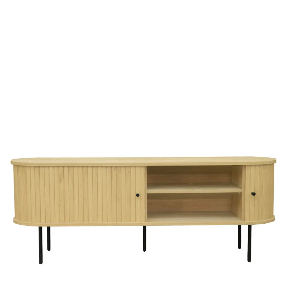 Drawer LUCIE Meuble tv aux portes coulissantes en bois et métal L150cm