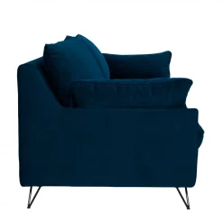 Drawer LUNERY Canapé 4 places convertible en velours pieds épingles noirs
